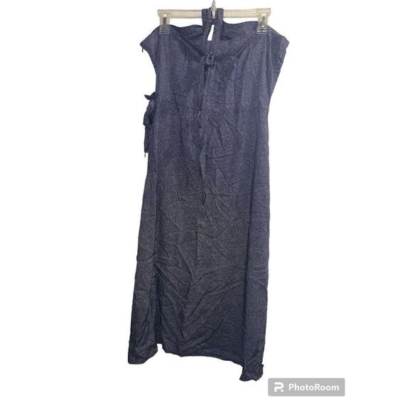 ✨NightWalker Polka Dot Front Twist Open Front Wrap Sz Large Dress✨ - Picture 5 of 8